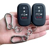 Key Fob Cover for Honda 2026-2022 Civic Accord CR-V HR-V Pilot Passport | Silicone Key Case, Fluorescent Buttons, Full Protection, 5 Button, 2-Pack, Including Keychain