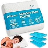 Cervical Pillow for Neck and Shoulder Pain Relief Memory Foam Orthopedic Contour Pillow Ergonomic with Adjustable Height Support for Side Back and Stomach Sleeper with Breathable Washable Pillowcase