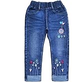Peacolate 4-9T Infant Little Kids Girls Embroidery Jeans Denim Pants