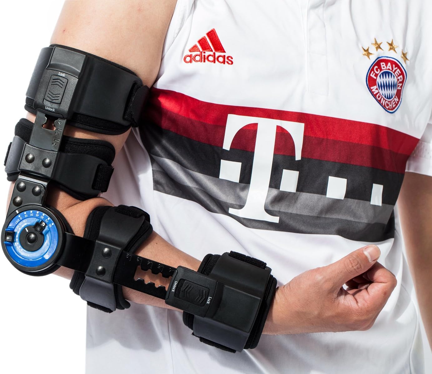 Orthomen Adjustable Post OP Elbow Brace Stabilizer Splint Arm Injury Recovery Support After Surgery (Right)