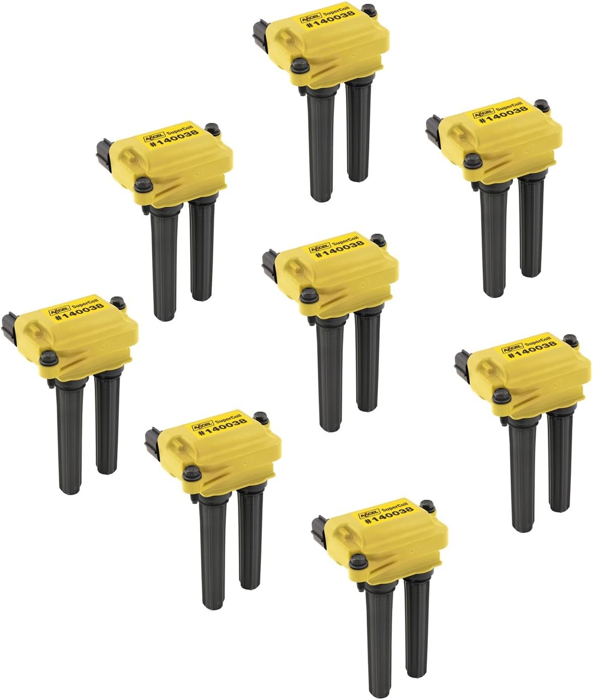 ACCEL 140038-8 Ignition SuperCoil Set (Pack of 8),Yellow/Black
