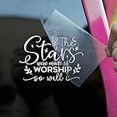If The Stars Were Made To Worship So Will I Car Decal Funny Christian Religious, Bible Verse, Faith Car Windows Trucks Accessories Affirmations Vinyl Waterproof 6 Inches Bumper Sticker Gift for Friend
