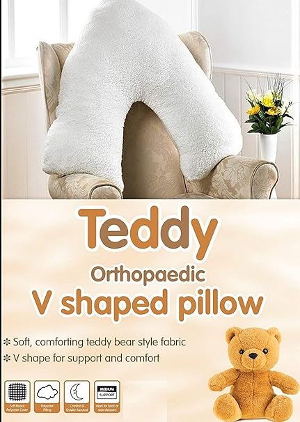 v shaped pillow teddy bear