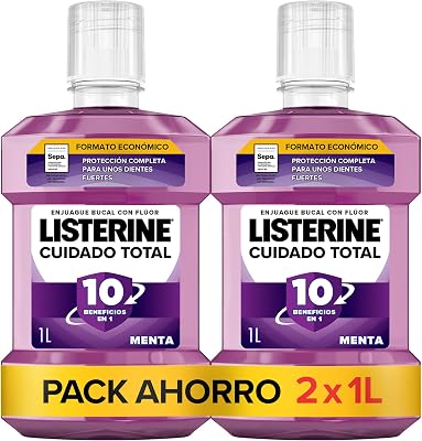 Cuidado Total Enjuague Bucal con Flúor, 1 L, 2 uds