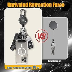 Oaridey Magnetic Retractable Keychain, Heavy Duty