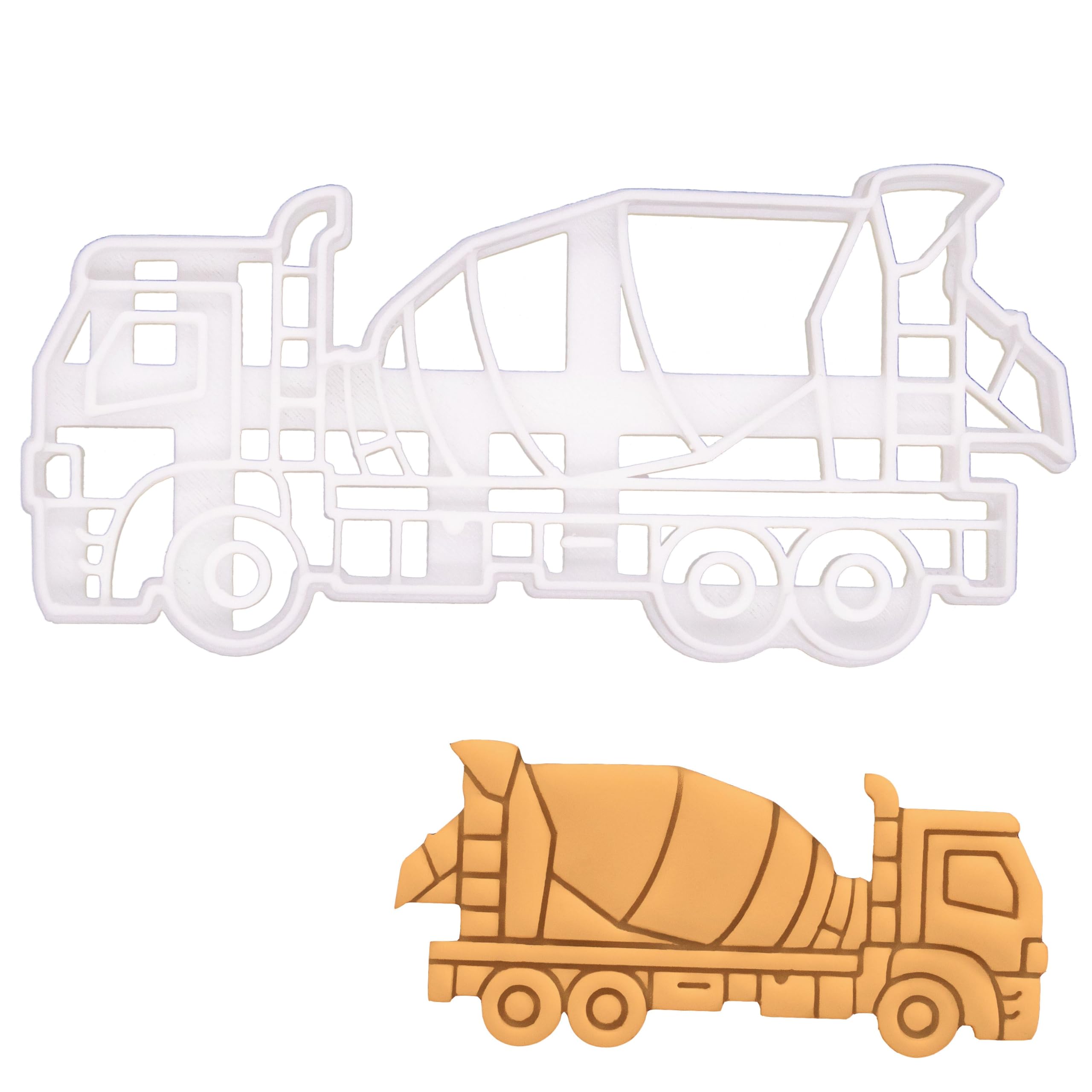 BAKERLOGY Cement Mixer Cookie Cutter - Detailed Biscuit Cutter Design for Baking and Crafts, Ideal on Fondant, Dough, Clay