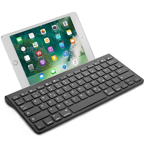 OMOTON Wireless Deutsche Bluetooth Tastatur (ultraschlanke) für alles Apple iPad Air, iPad Pro,iPad Mini,iPhone x,iPhone 8 Pl