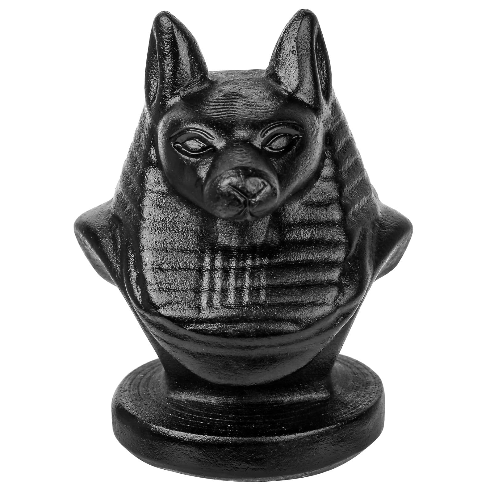 Nupuyai Carved Obsidian Ancient Egyptian God Anubis Statue, Black Stone Figurine God of Death Collectible Sculpture for Home Office Tabletop Decor