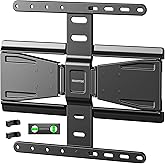 monTEK 0.77" Ultra Slim TV Wall Mount for 37-75 Inch TVs, Thin Low Profile Full Motion TV Wall Mount with Articulating Dual Arms, 4X Weight Tested, Max VESA 400x400mm, Fits 16/18" Studs