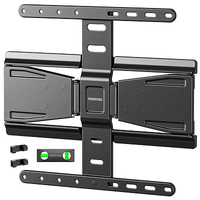 monTEK 0.77" Ultra Slim TV Wall Mount for 37-75 Inch TVs, Thin Low Profile Full Motion TV Wall Mount with Articulating Dual Arms, 4X Weight Tested, Max VESA 400x400mm, Fits 16/18" Studs