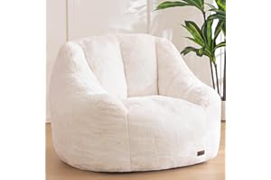 MAXYOYO Bean Bag Chair, Faux Fur Bean Bag Chair for Adults and Kids, Comfy Large Sofa with Back Support, Stuffed Floor Sofa f