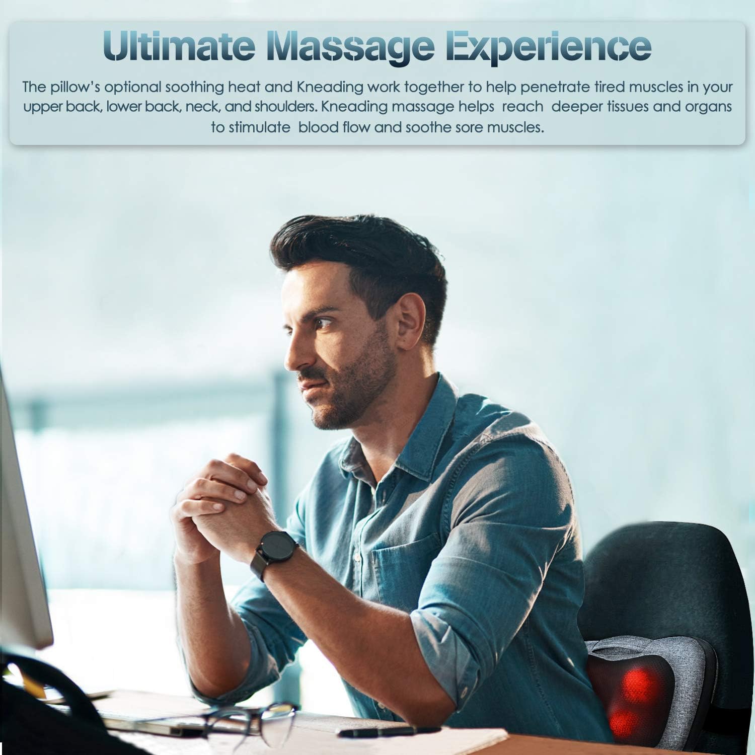 VIKTOR JURGEN Back Massager, Neck Massager with Heat, Massage Pillow Gifts for Men & Women, Electric Shiatsu Back Massager, Deep Kneading Shoulder Massager for Full Body Muscle,Massage at Home, Car: Health & Personal Care