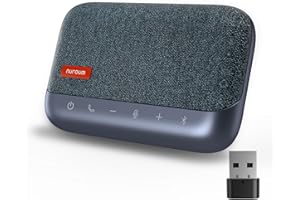NUROUM A15 Bluetooth Conference Speaker and Microphone, Portable Wireless Speakerphone, 360° Voice Pickup w/Noise Reduction, Connect via Bluetooth/Dongle/USB-A/C to PC/Laptop/Mobile,Blue