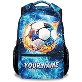 GiftoFLUX Kids Backpack - Personalized Soccer Backpacks for Boys Girls - Custom Sports Bookbag for Youth - Durable School Bag for Elementary(17 Inch)
