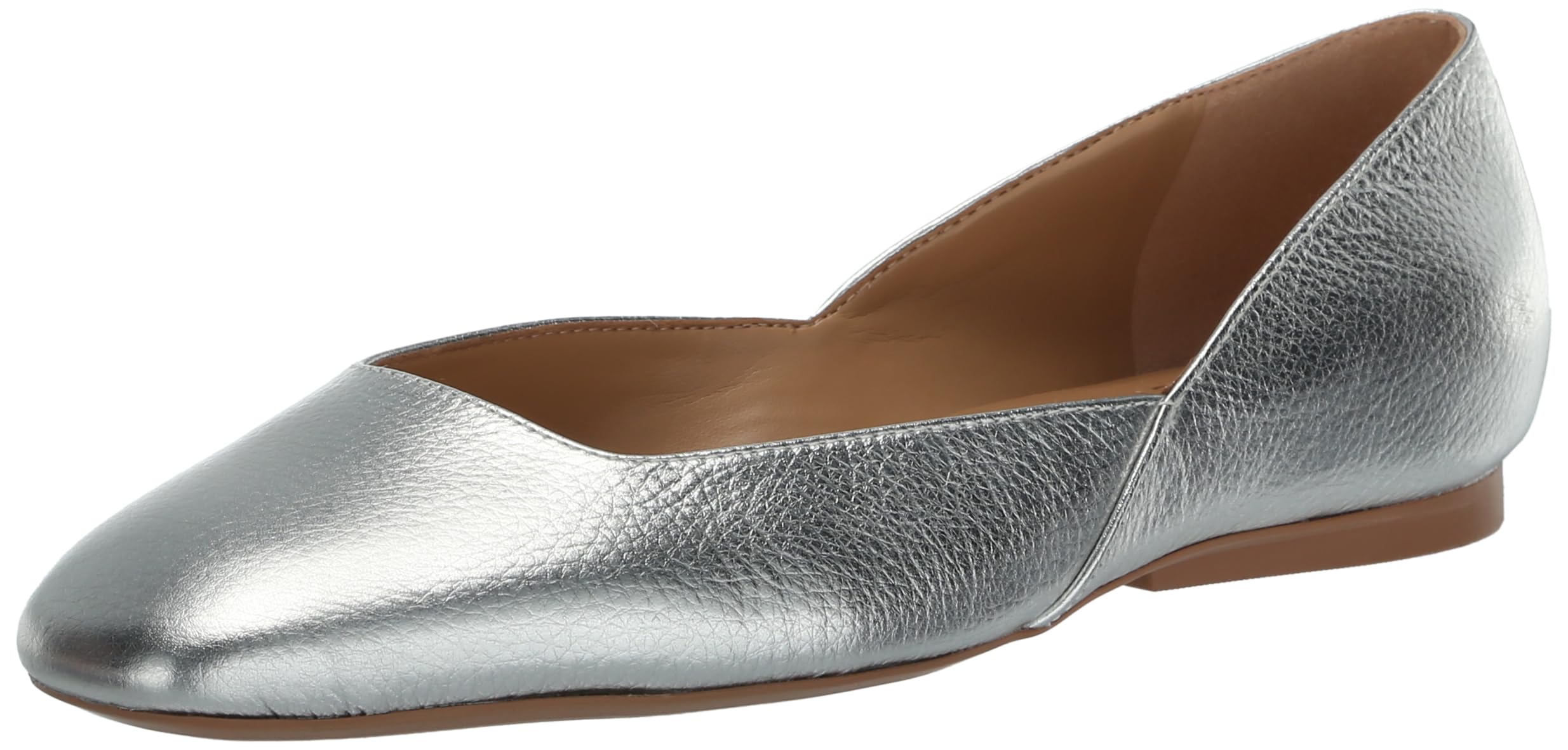 Naturalizer Women’s Cody Ballet Flat, Silver Croc, 7.5