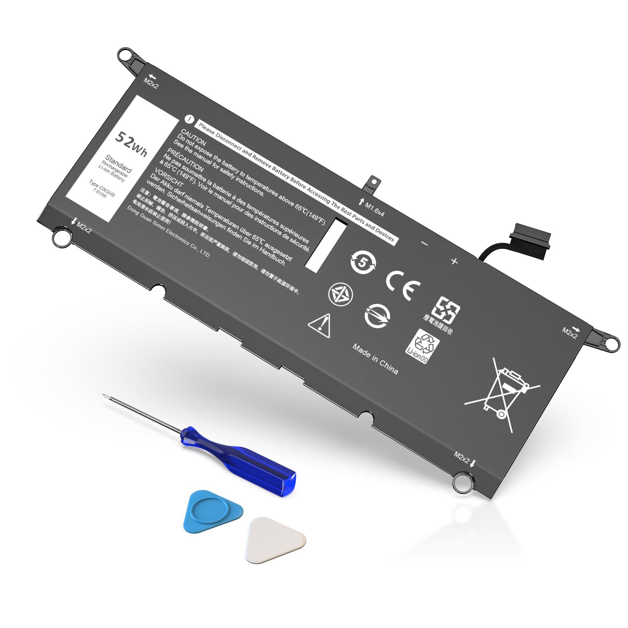 YUERYE 52Wh 7.6V DXGH8 Battery Compatible with Dell XPS 13 9370 9380 2019 Inspiron 13 7390 7391 2-in-1 5390 5391 14 7490 Latitude 3301 E3301 Vostro 5390 5391 0H754V H754V G8VCF G8VCF6C P82G P82G001