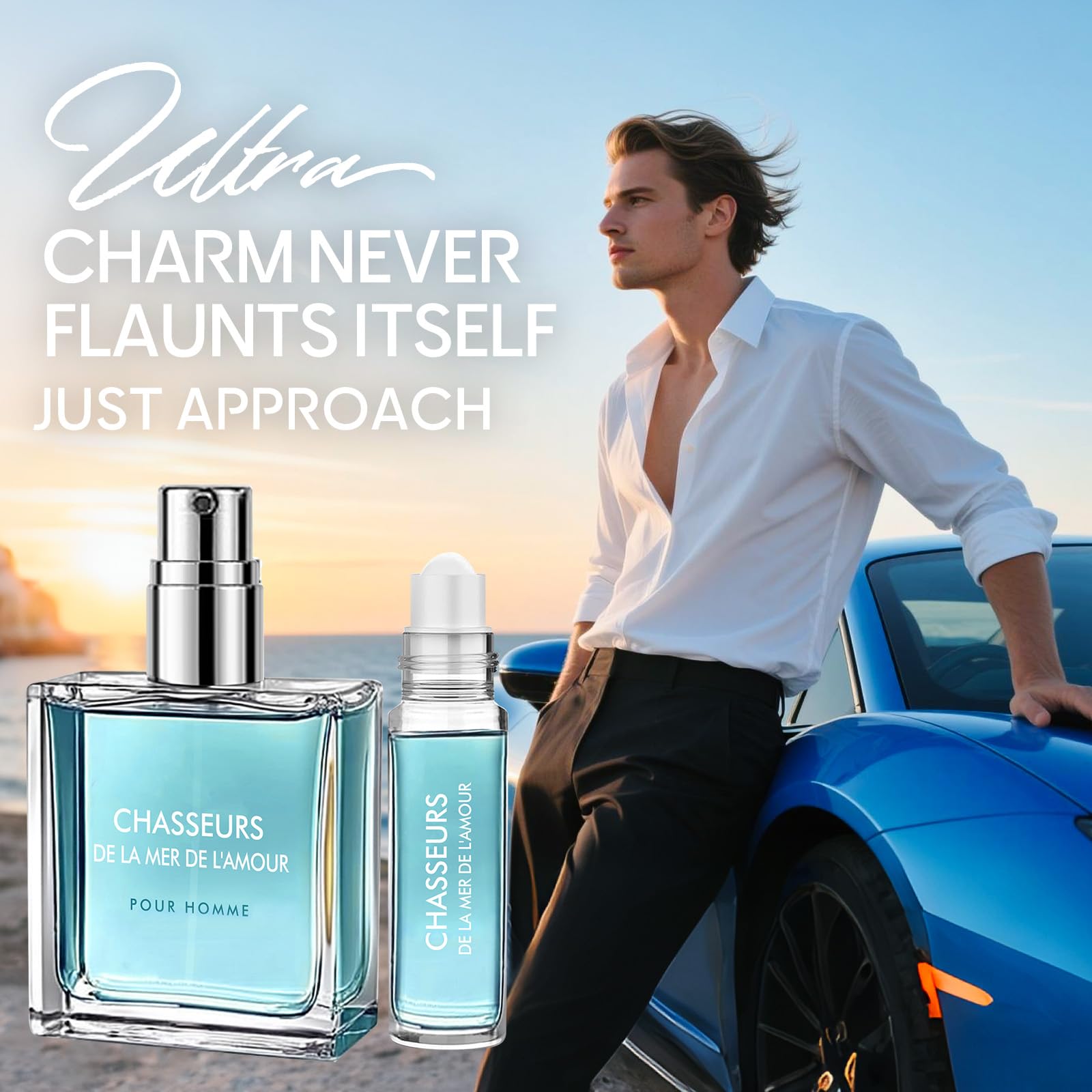 Pheromone Cologne for Men, Long Lasting Perfume Oil, Captivating Masculine Scent to Enhance Image, 2-Piece Set (1.7oz + 0.7oz)