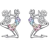 Cheerleader Earrings Stud Gifts,Heart Sport Cheerleader Jewelry Cheer Accessories Birthday Gifts for Cheerleading Lovers