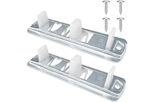 WPL Sliding Closet Door Floor Guide, Adjustable Closet Door Guides for Floor,Stamped Steel Sliding Closet Door Hardware Compatible with Prime-Line N 6560 Fits 3/4" to 1-3/8" Doors(2 Pack，White)