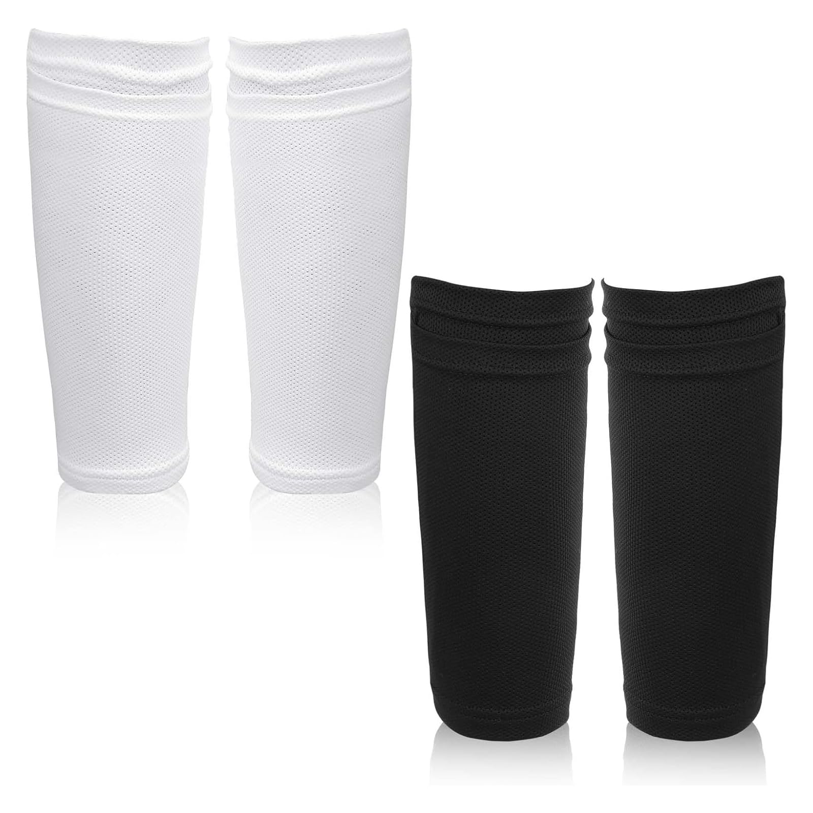 2 Pairs Shin Pad Sleeves, Football Shin Pads Socks with Pocket, Soccer Shin Guard Sleeves Football Elastic Shin Pad Sleeves for Football Games Beginner Adult Youth Boys