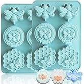 2Pcs Bee Silicone Molds Honeybee Silicone Mold for Making Homemade Soap, Lotion Bar, Jello, Bath Bomb, Beeswax, Candle