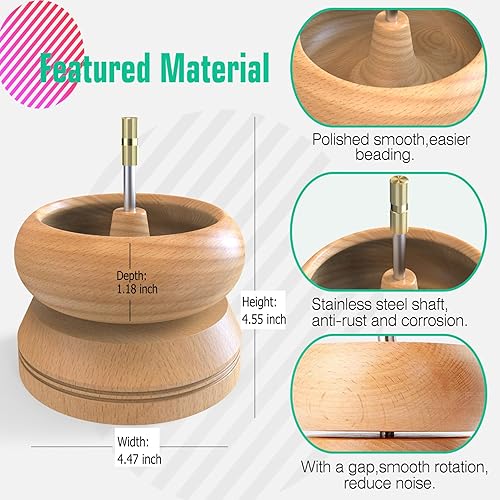 DAFENCHI Bead Spinner for Jewelry Making, Wood Bracelet Spinner