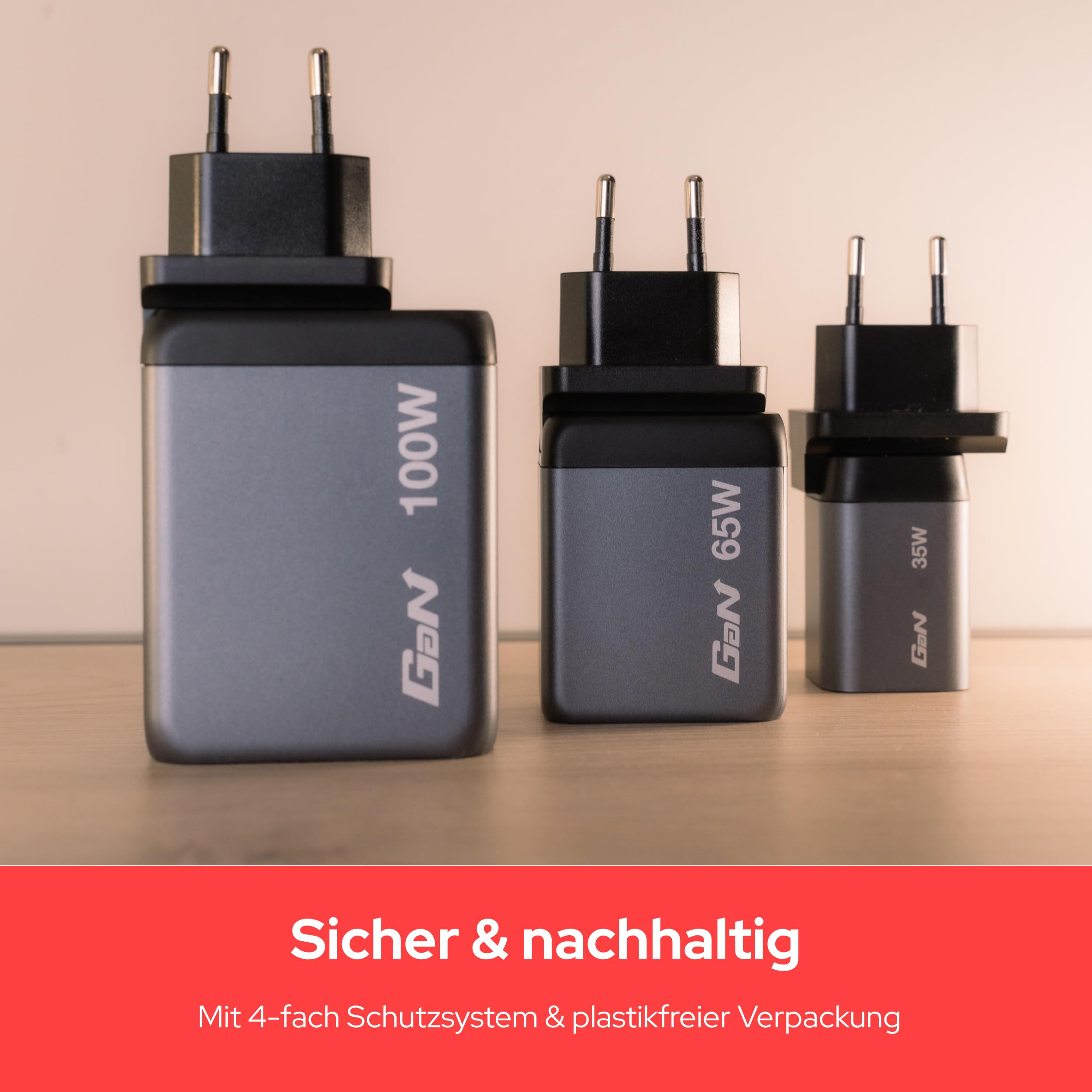 Verbatim GaN Charger 65 W, 3 Ports USB-C Ladegerät, Power Adapter mit 2 x USB-C und 1 x USB-A, Schnellladegerät als Mehrfachstecker, für Apple MacBook, Notebook, iPad, iPhone, Samsung und Co 8