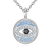LUHE Greek Evil Eye Necklace 925 Sterling Silver Evil Eye Pendant Necklace for Women Greek Jewelry Gifts for Women