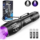 MOWETOO UV Flashlight, 2 in 1 395 nm LED Flashlight with UV Black Light & White Light, 500LM, 4 Modes & Waterproof Pet Urine 