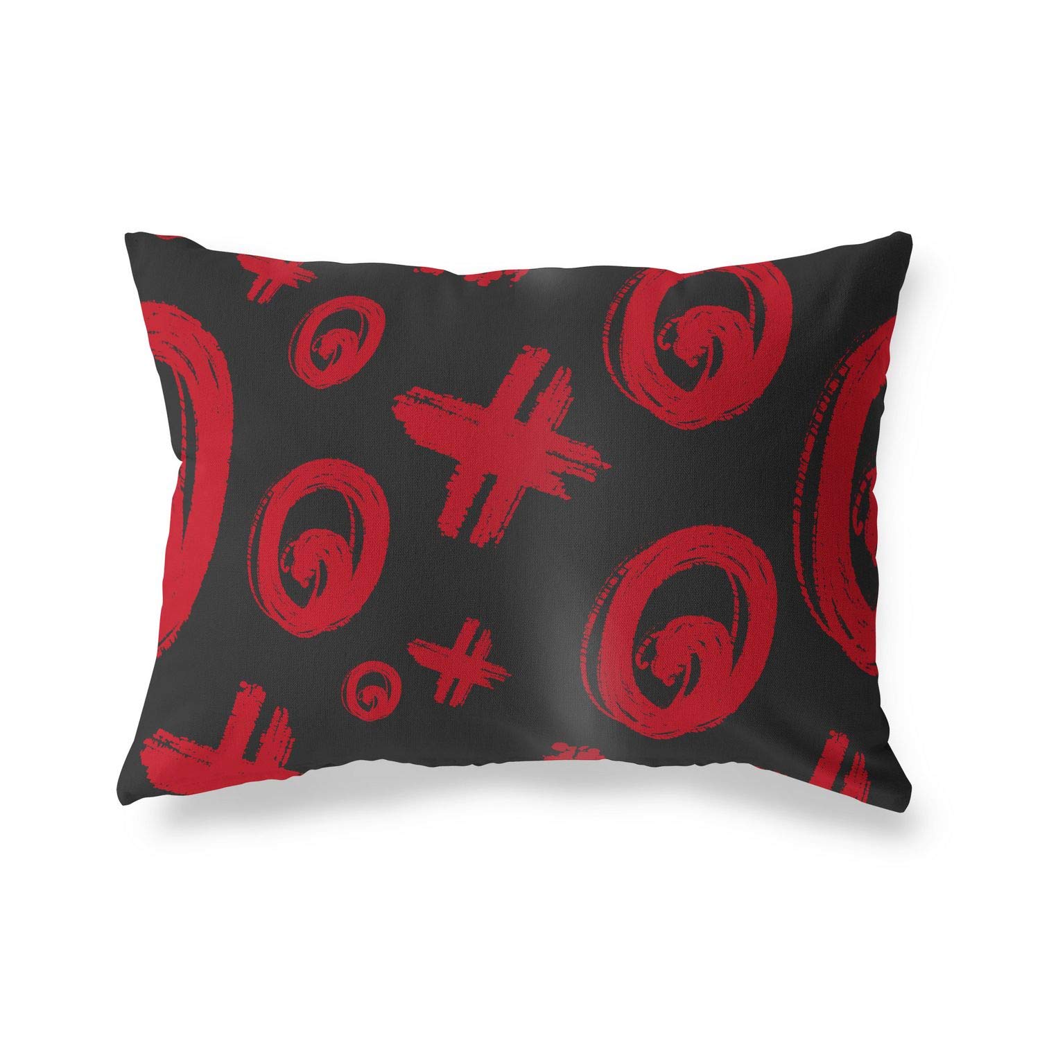 Bonamaison Decorative Cushion Cover Red & Black, Throw Pillow Covers, Home Decorative Pillowcases for Livingroom, Sofa, Bedroom, Size: 35x50 Cm - Designed and Manufactured in Turkey