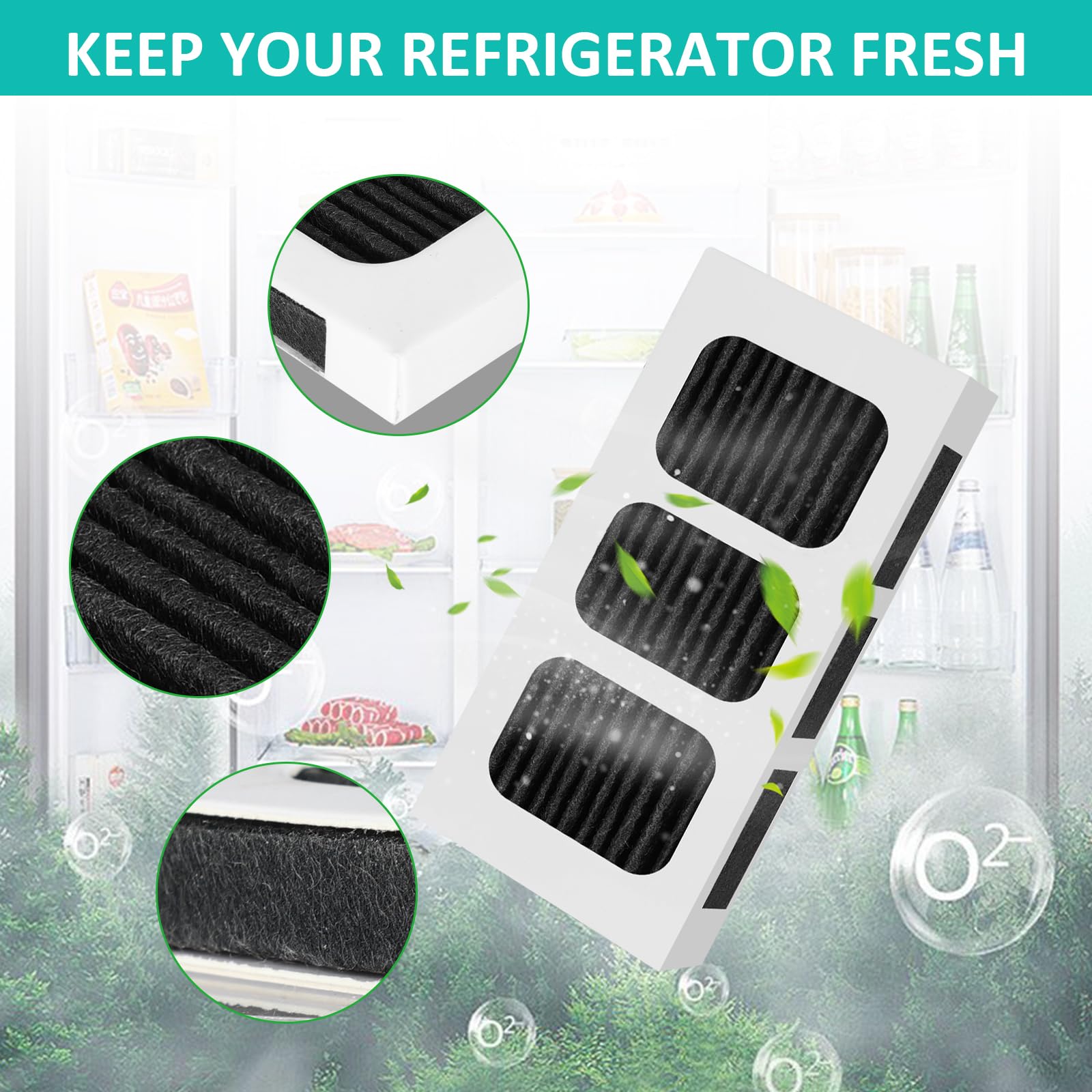 6 PACK Refrigerator Air Filter Replacement for PAULTRA2, Compatible with Frigidaire Pure Air Ultra 2, Pure air Ultra II, and Electrolux 242047805, 5303918847, EAP12364179