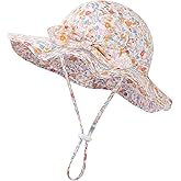 Baby Girl Sun Hat Toddler Beach Hats with UPF 50+ Protective Infant Summer Hat with Wide Brim Baby Girls Bucket Hat