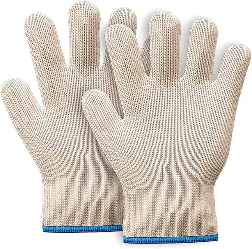 Oven Gloves Heat Resistant Hot Surface Handler Oven Mitts with Fingers, Non-Slip Double Layered Protection Kitchen Potholders for Cooking, Baking and Grilling- 1 Pair