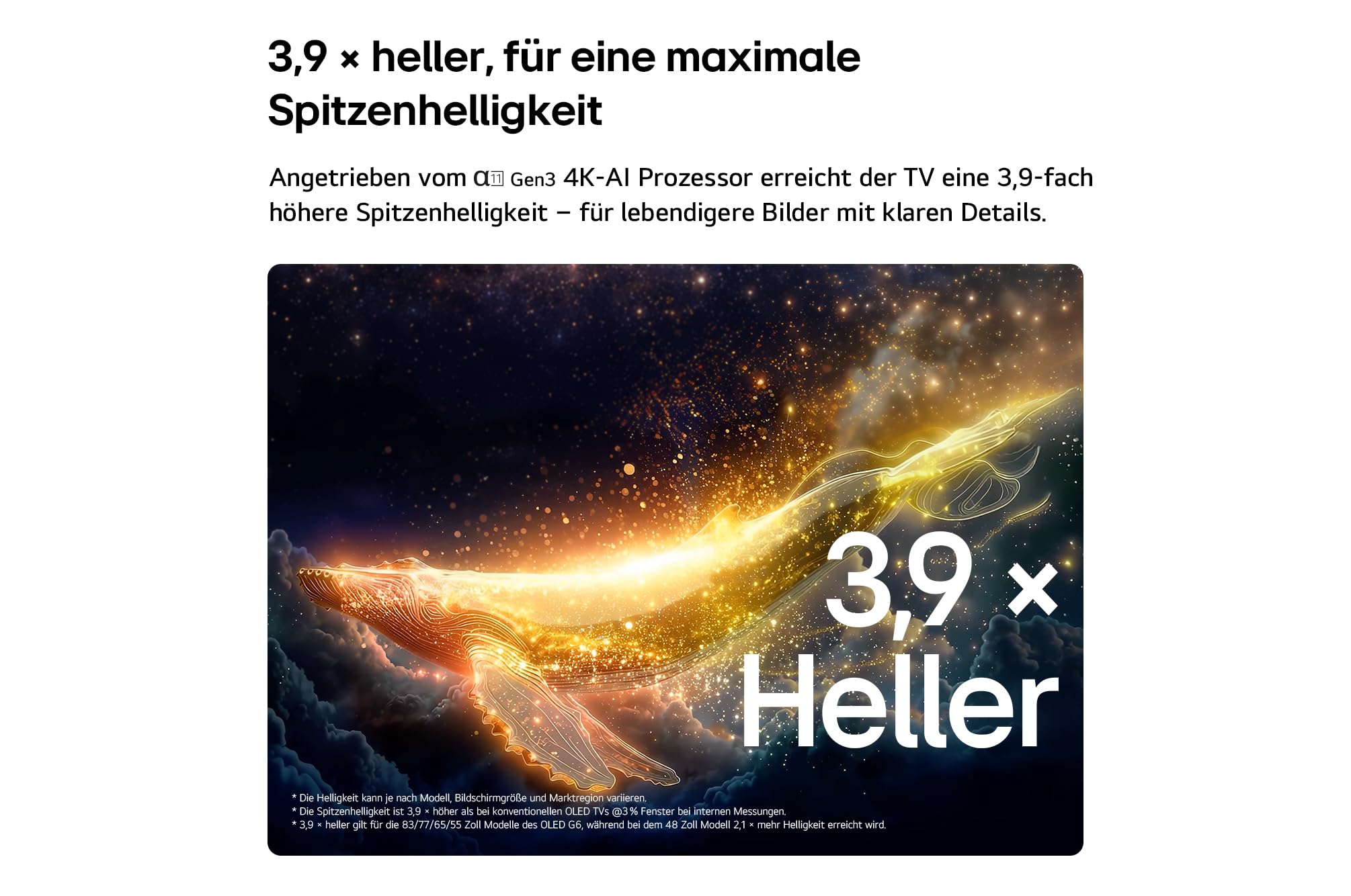 LG OLED77G67LW TV 77 Zoll (195 cm) 4K OLED evo AI TV (α11 Gen3 4K AI Prozessor, webOS 26, 120Hz (VRR bis zu 165Hz)) [Modelljahr 2026] [Energieklasse E] 3