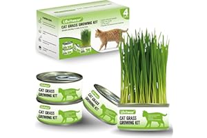 Premium Cat Grass Growing Kit - 4-Pack, Easy Planting for a Natural Treat for Cats and Other Pets
