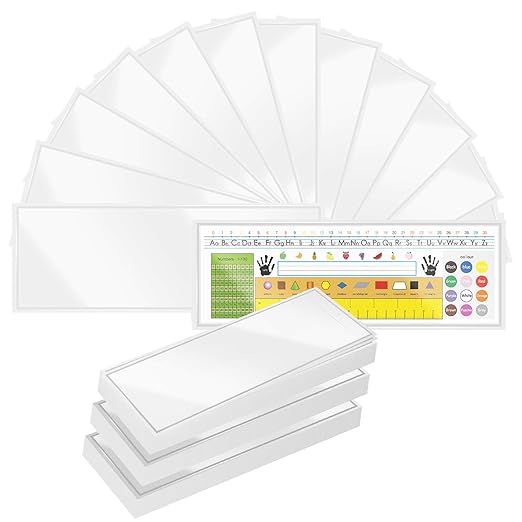 50 Pieces Nameplate Pocket SelfAdhesive Desk Name Tag Pocket Clear