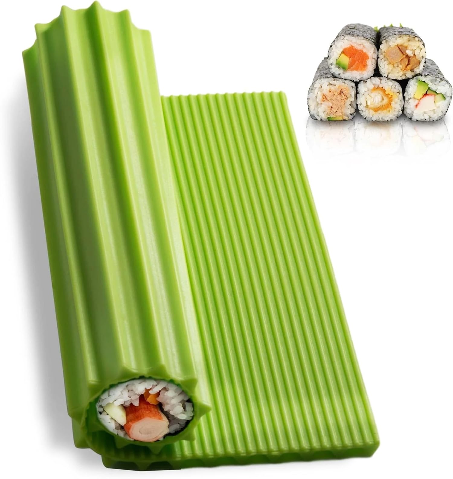 Photo 1 of 1 Pc Reusable Silicon Sushi Rolling Mat, Sushi Bazooka, Sushi Maker, Sushi Rolling Mat For Beginners,8.6 x 7.8 In