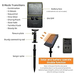 IJG 2 Pack Solar Rope Lights Outdoor Lights, 8