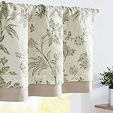 jinchan Floral Valance Curtain Linen Kitchen