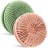 Silicone Body Scrubber, 2pcs Dual-Sided Silicone Loofah 2-in-1 Silicones Shower Scrubbers Exfoliating Body Scrubber for Women Men Soft Silicones Bath Shower Brush for All Skin Lather Well (Pink&Green)