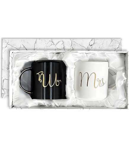 Amazon.com | kate spade new york Bridal Party Mrs. 2Pc Mug Set, 1.55 LB,  White: Coffee Cups & Mugs
