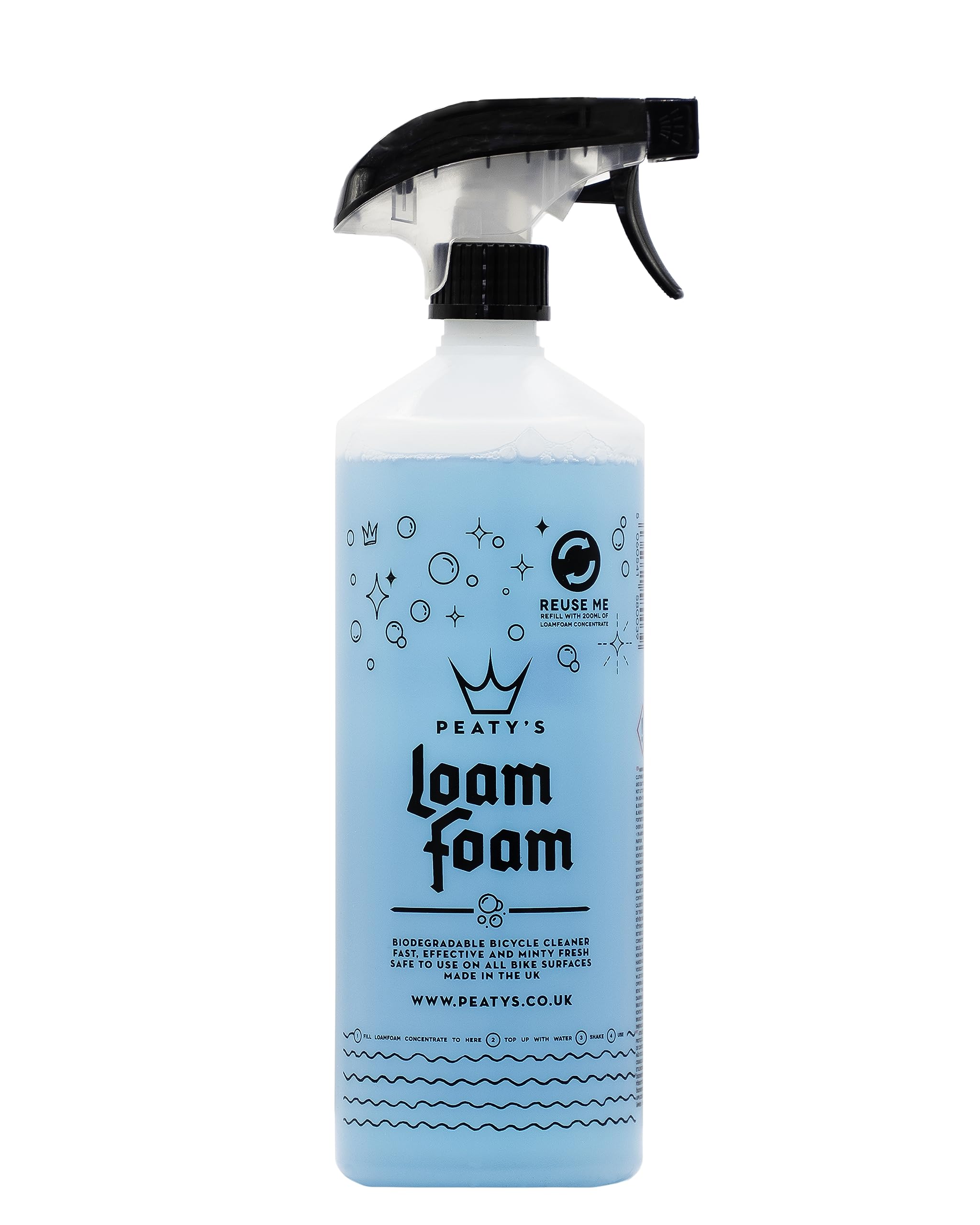 Peaty’s Loam Foam Professional-Grade Bike Cleaner - Biodegradable Foaming Bike Cleaning Spray, Grease & Dirt Removal, Carbon Safe Bicycle Cleaner for MTB, Road, Gravel & E-Bikes, 1 Litre