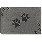 Quinn Essentials Dog Water & Feeding Mat Fast-Dry Diatomaceous Stone Tray for Bowls, Anti-Slip, Spill Control, Cleaner Area, Cat Feeding Tray, Travel Pet Mat