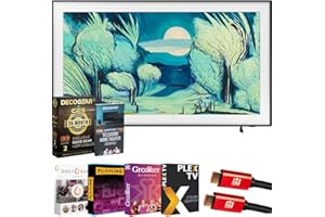 Samsung 55" The Frame LS03FA QLED 4K TV 2025 Art Mode, Vision AI | CPS Exclusive 26 Month Protection, 2X HDMI Cables, Premiere Movies Streaming & Deco Gear Complete Home Theater Beginner's Guidebook