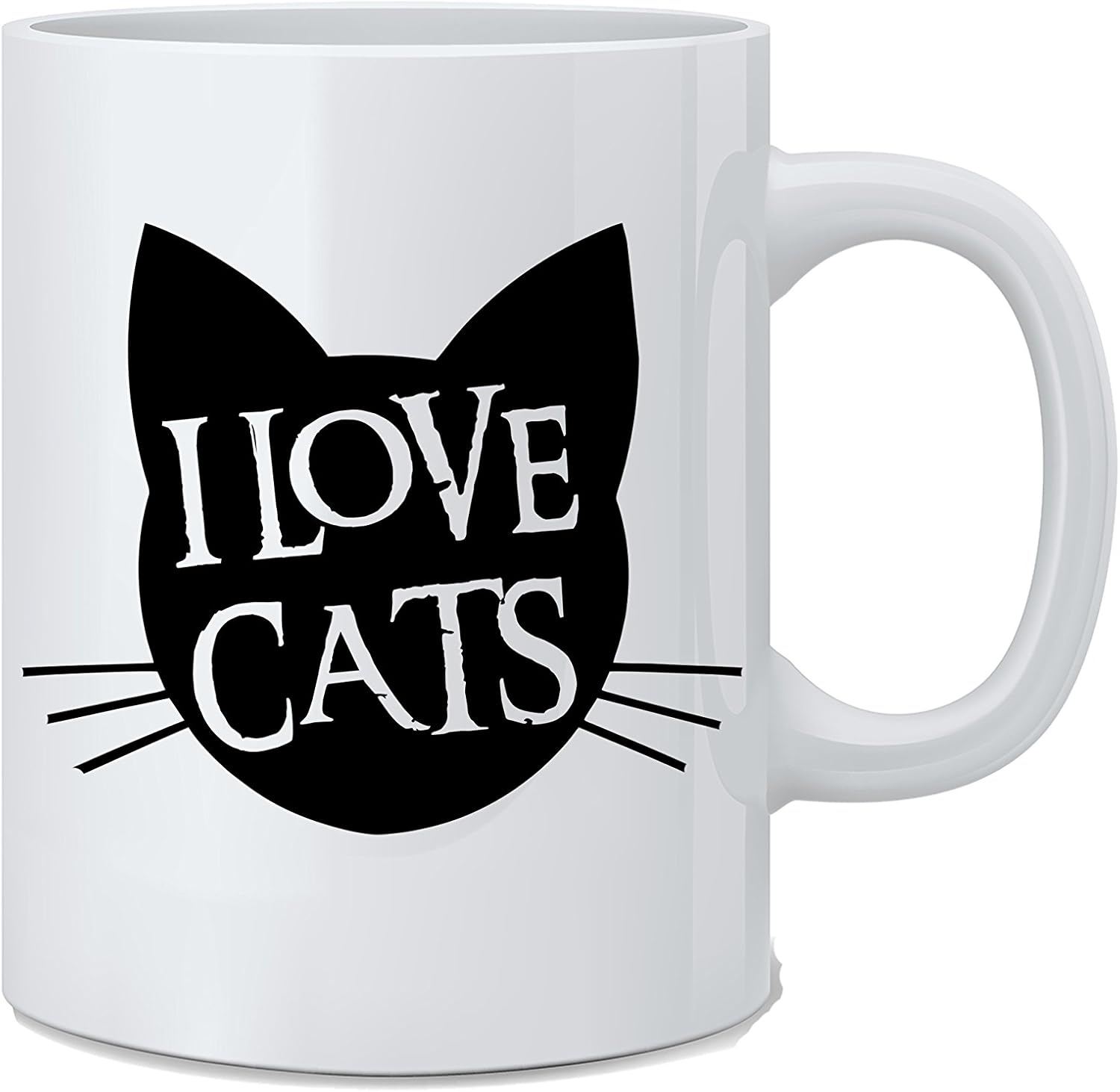 I Love Cats - Funny Cat Mug - White 11 Oz. Coffee Mug - Great Novelty Gift for Cat Lovers, Mom, Dad, Co-Worker, Boss and Friends by Mad Ink Fashions