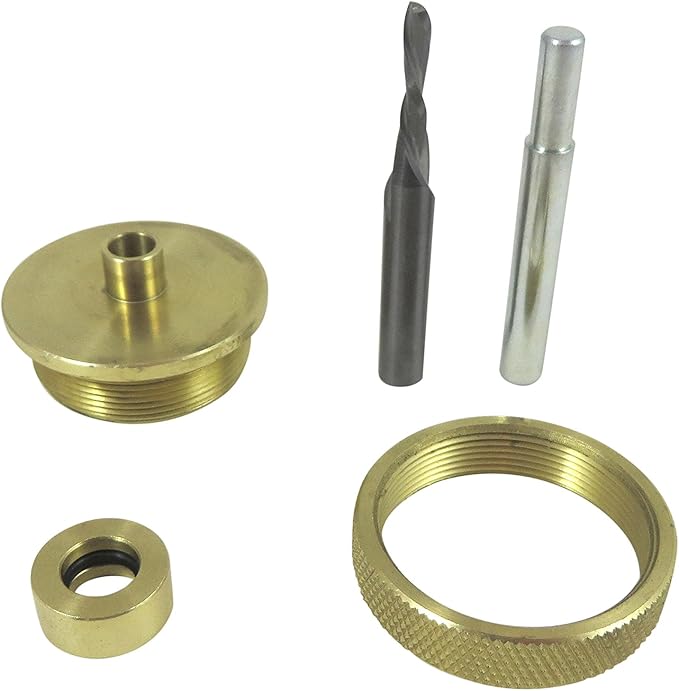Taytools 300011 Router Inlay Kit Solid Brass 3 Piece Guide Bushing, 1/8