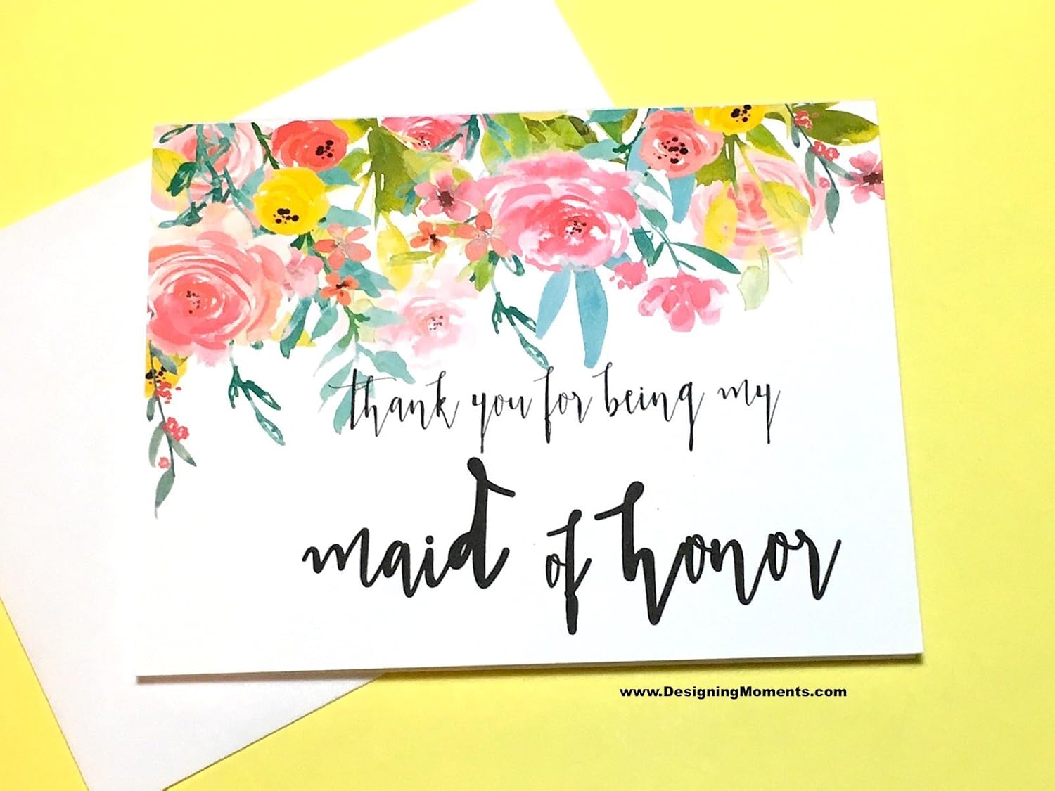 Amazon.com: Maid of Honor Thank You Card: Handmade