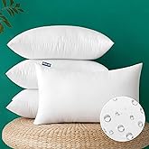 MIULEE Pack of 4 12x20 Inch Outdoor Pillow Inserts Waterproof Decorative Throw Pillow Insert, Rectangle Lumbar Garden Pillow Form for Patio Sofa Couch