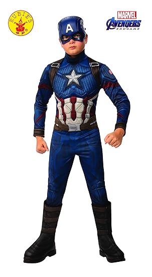 Rubie's Offizielles Avengers Endgame Captain America, Deluxe-Kinderkostüm, Größe M, Alter 5–7, Höhe 132 cm