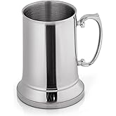 Maxam Stainless Steel Tankard Style Beer Mug, 20 Ounce